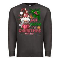 Smoke Pink Christmas hot cocoa and christmas movies Premium Sweatshirt - NancyCooperArtShop