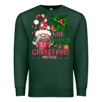 Sports Green Pink Christmas hot cocoa and christmas movies Premium Sweatshirt - NancyCooperArtShop