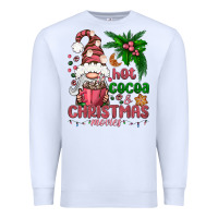 White Pink Christmas hot cocoa and christmas movies Premium Sweatshirt - NancyCooperArtShop