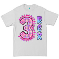 Dove Grey 3 rex pink dinosaur Premium Tee - MaliasSmallBusiness
