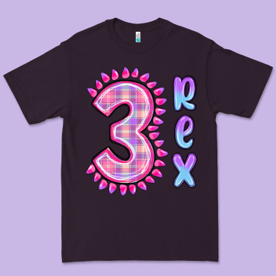 Premium Tee 3 rex pink dinosaur