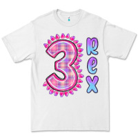 White 3 rex pink dinosaur Premium Tee - MaliasSmallBusiness