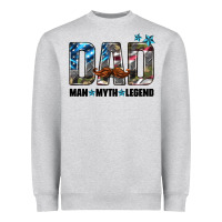 Heather Grey dad man myth legend Heavyweight Sweatshirt - HRA Design Shop