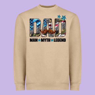Dad Man Myth Legend Heavyweight Sweatshirt Designed By Hra Design Shop