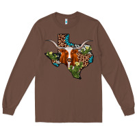Chestnut longhorn texas map Long Sleeve Tee - AdoDesignShop