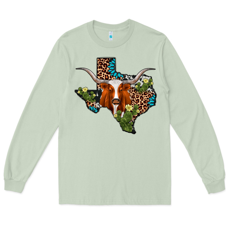Longhorn Texas Map Long Sleeve Tee by AdoDesignShop | Teevron