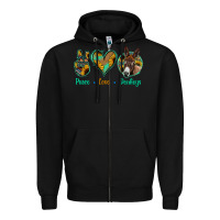 Black Peace Love Donkeys Zipper Hoodie - Jasminsmagicworld
