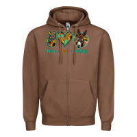 Chestnut Peace Love Donkeys Zipper Hoodie - Jasminsmagicworld