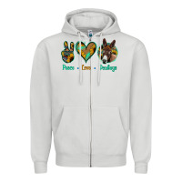 Dove Grey Peace Love Donkeys Zipper Hoodie - Jasminsmagicworld