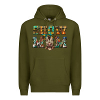 Army Green show mom brown calf Premium Hoodie - BarkalooDesign