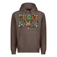 Coffee show mom brown calf Premium Hoodie - BarkalooDesign