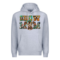Heather Grey show mom brown calf Premium Hoodie - BarkalooDesign
