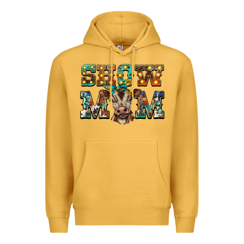Show Mom Brown Calf Premium Hoodie by BarkalooDesign | Teevron