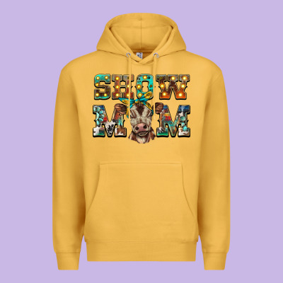 Show Mom Brown Calf Premium Hoodie Designed By Barkaloodesign