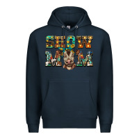 Navy show mom brown calf Premium Hoodie - BarkalooDesign