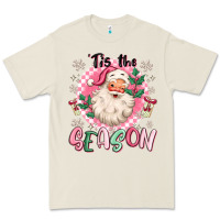 Bone pink santa 'tis the season Premium Tee - MaliasSmallBusiness