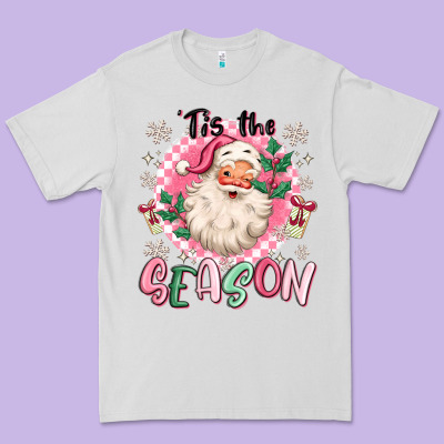 Premium Tee pink santa 'tis the season