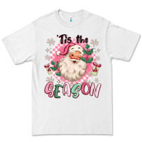 White pink santa 'tis the season Premium Tee - MaliasSmallBusiness