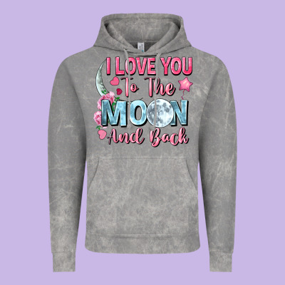 I Love You To The Moon And Back Vintage Hoodie Designed By Fadigitalartstudio