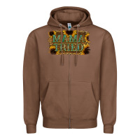 Chestnut Sunflower Leopard Mama Tried Zipper Hoodie - Jasminsmagicworld