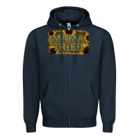 Navy Sunflower Leopard Mama Tried Zipper Hoodie - Jasminsmagicworld