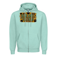 Seafoam Sunflower Leopard Mama Tried Zipper Hoodie - Jasminsmagicworld