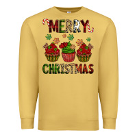 Antique Gold Merry Christmas cupcakes Premium Sweatshirt - NancyCooperArtShop