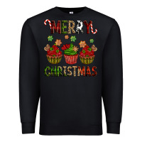 Black Merry Christmas cupcakes Premium Sweatshirt - NancyCooperArtShop