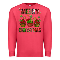 Cardinal Merry Christmas cupcakes Premium Sweatshirt - NancyCooperArtShop