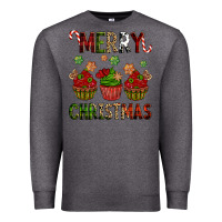 Charcoal Heather Merry Christmas cupcakes Premium Sweatshirt - NancyCooperArtShop