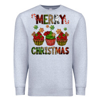 Heather Grey Merry Christmas cupcakes Premium Sweatshirt - NancyCooperArtShop