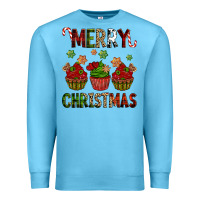 Ocean Blue Merry Christmas cupcakes Premium Sweatshirt - NancyCooperArtShop