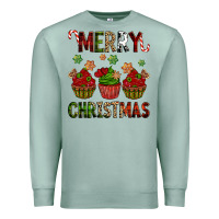 Seafoam Merry Christmas cupcakes Premium Sweatshirt - NancyCooperArtShop