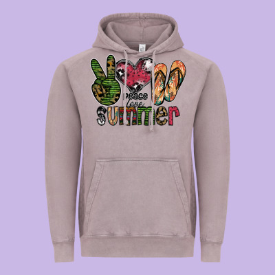 Peace Love Summer Vintage Hoodie Designed By Sublimationcraftshop