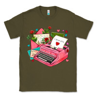 Army Green pink typewriter and letters Classic Tee - AdoDesignShop