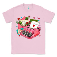 Bubblegum Pink pink typewriter and letters Classic Tee - AdoDesignShop
