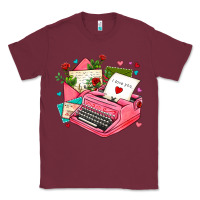 Burgundy pink typewriter and letters Classic Tee - AdoDesignShop
