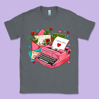 Pink Typewriter And Letters Classic Tee Designed By Adodesignshop
