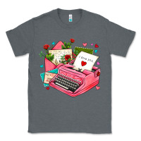 Charcoal Heather pink typewriter and letters Classic Tee - AdoDesignShop