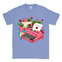 Colony Blue pink typewriter and letters Classic Tee - AdoDesignShop