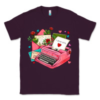 Plum pink typewriter and letters Classic Tee - AdoDesignShop
