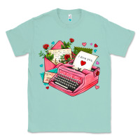 Seafoam pink typewriter and letters Classic Tee - AdoDesignShop