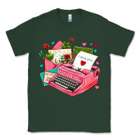 Sports Green pink typewriter and letters Classic Tee - AdoDesignShop
