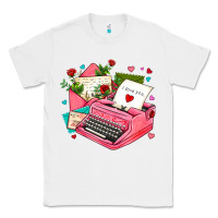 White pink typewriter and letters Classic Tee - AdoDesignShop