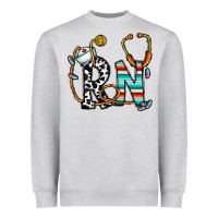 Heather Grey rn nurse Heavyweight Sweatshirt - CowhideDigitalArt
