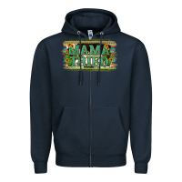 Navy Cowhide Serappe Sunflower Mama Tried Zipper Hoodie - Jasminsmagicworld