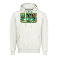 Oatmeal Heather Cowhide Serappe Sunflower Mama Tried Zipper Hoodie - Jasminsmagicworld