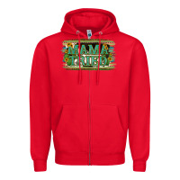 Red Cowhide Serappe Sunflower Mama Tried Zipper Hoodie - Jasminsmagicworld