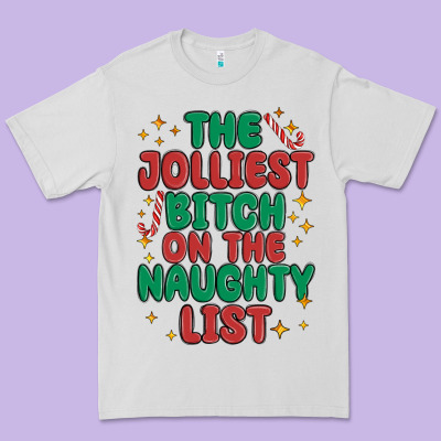 Premium Tee the jolliest bitch on the naughty list