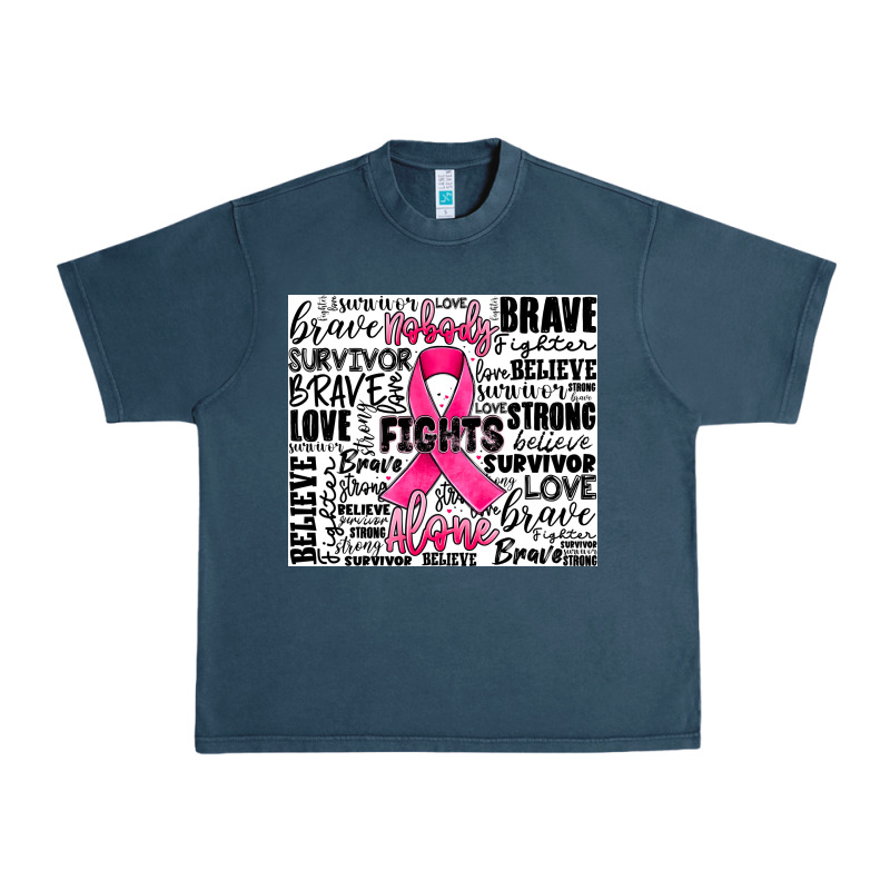 Breast Cancer Nobody Fights Alone Urban Heavy Tee by JahusDesignShop | Teevron
